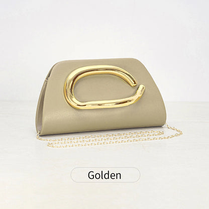 The Teryana Sculpted Gold Clutch