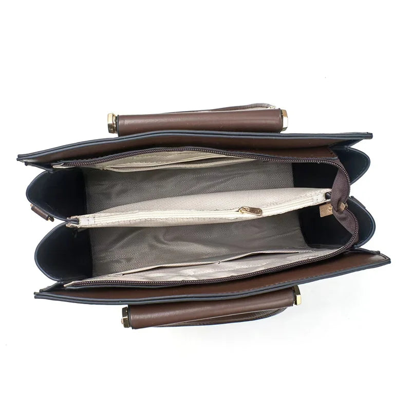 Bolso tote estructurado con huecos (cierre de cremallera + correa extraíble)