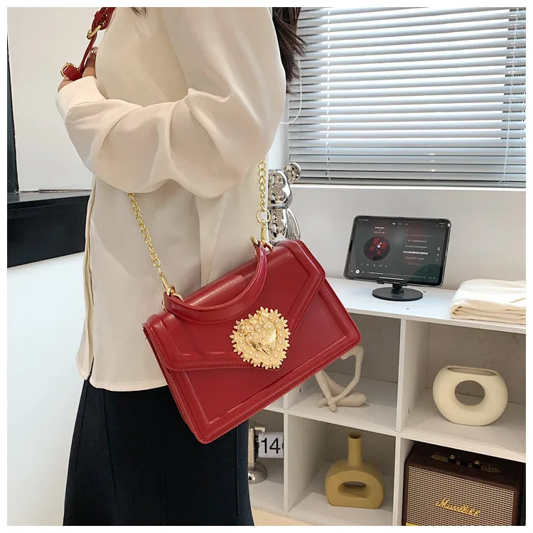 Bolso de mano de diseñador con cadena cruzada informal y temperamento