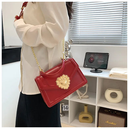 Bolso de mano de diseñador con cadena cruzada informal y temperamento