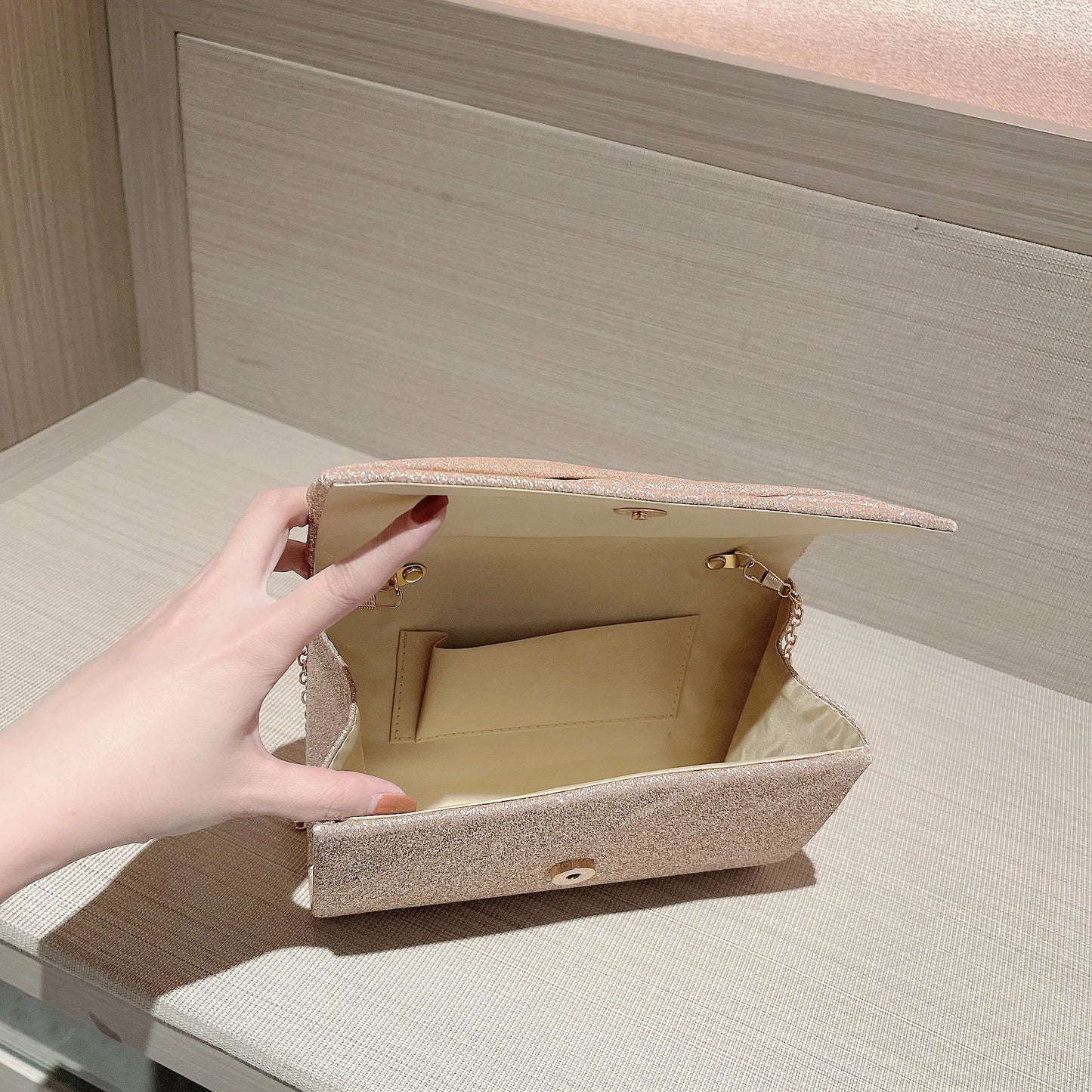 The Champagne Whisper Clutch