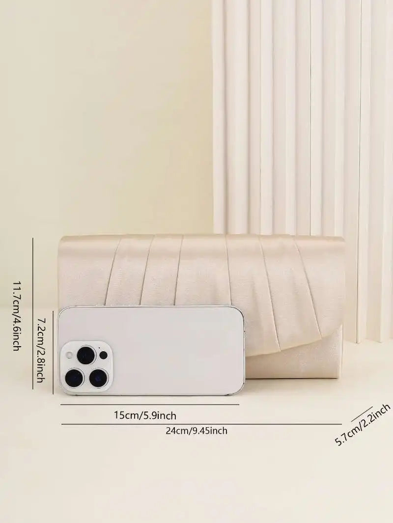Velour Pleat Evening Clutch