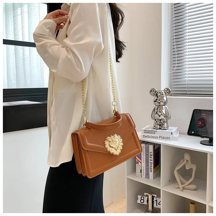 Bolso de mano de diseñador con cadena cruzada informal y temperamento
