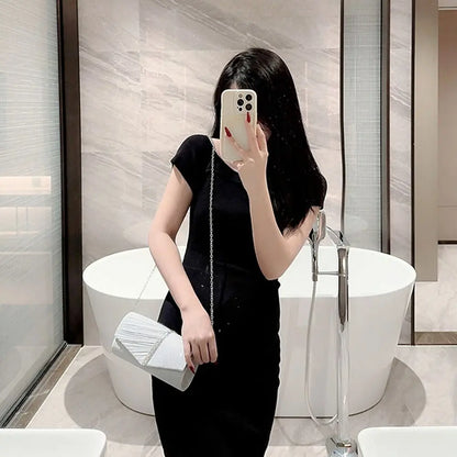 The Aurora Pleated Evening Clutch