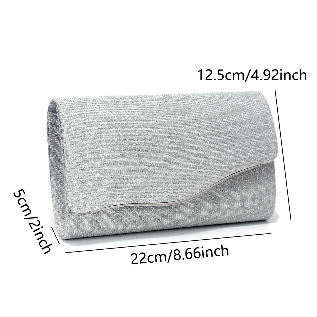 Noir Luvan Glitter Envelope Clutch