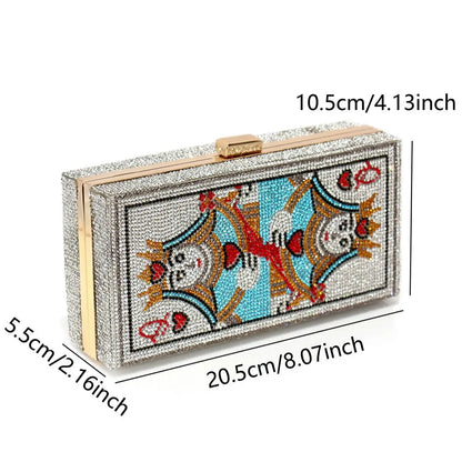 Marina Jewel Art Box Clutch