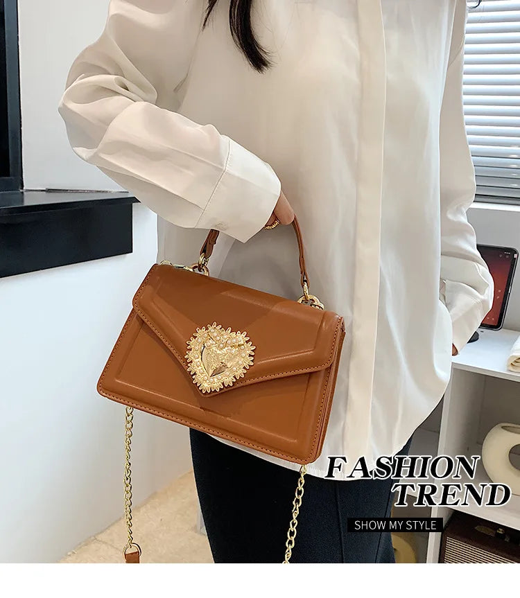 Bolso de mano de diseñador con cadena cruzada informal y temperamento