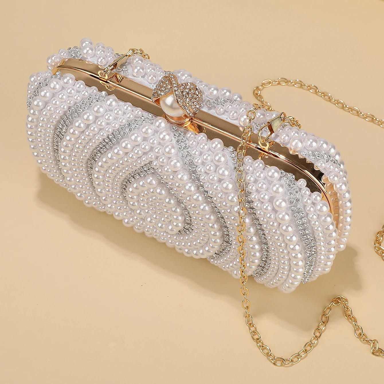 Pearl Radiance Beaded Pillow Clutch