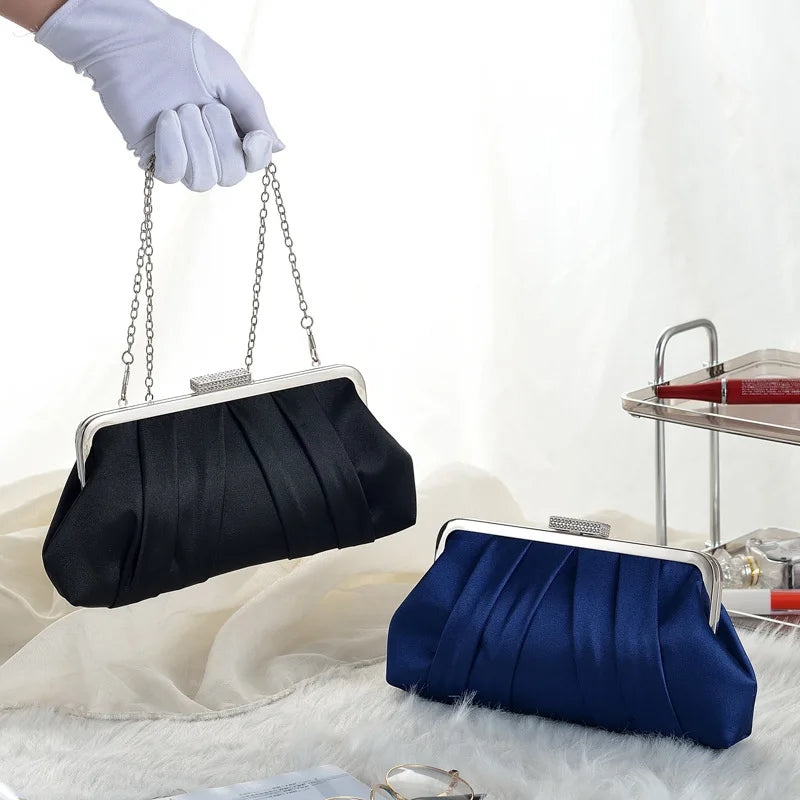 The Sapphire Silk Evening Clutch