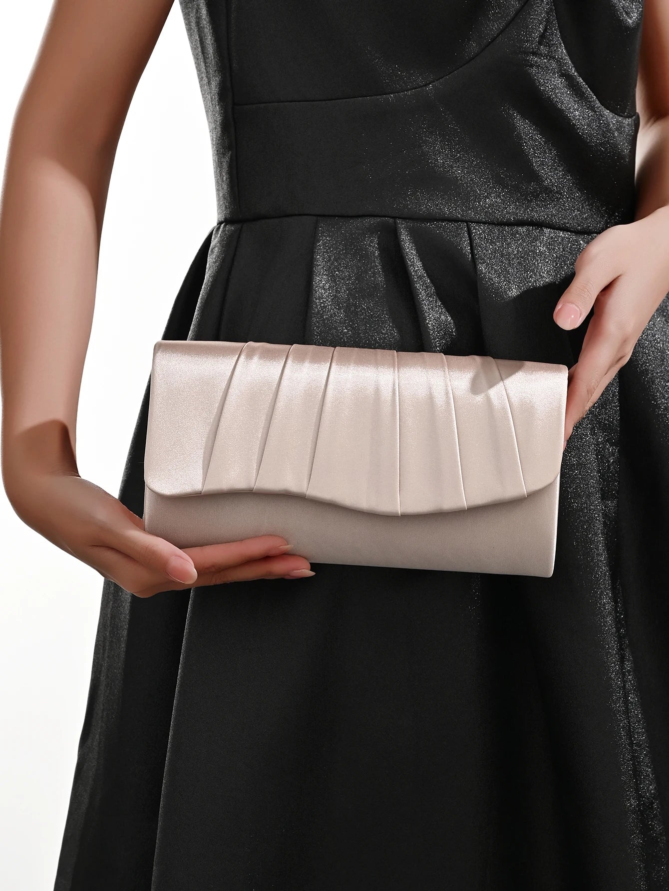 Velour Pleat Evening Clutch