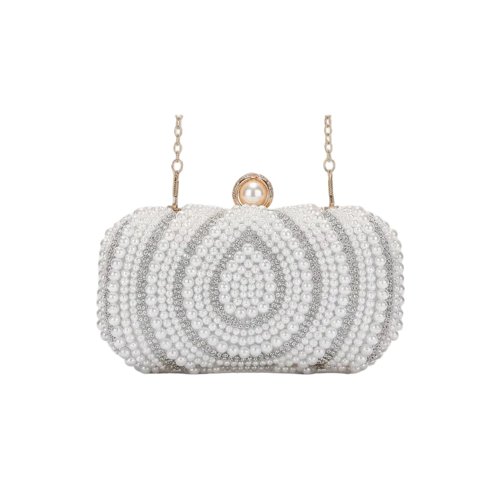 Pearl Radiance Beaded Pillow Clutch