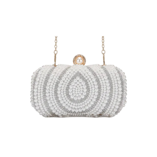 Pearl Radiance Beaded Pillow Clutch