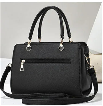 Bolso de hombro cuadrado minimalista (elegante bolso con cremallera, dije de perla y bolsillos organizadores) 