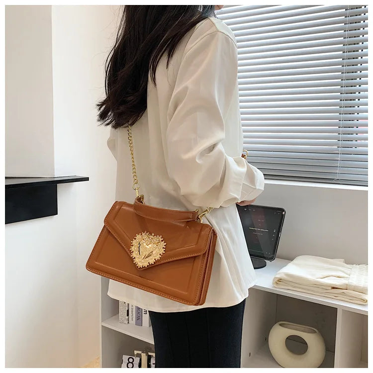 Bolso de mano de diseñador con cadena cruzada informal y temperamento