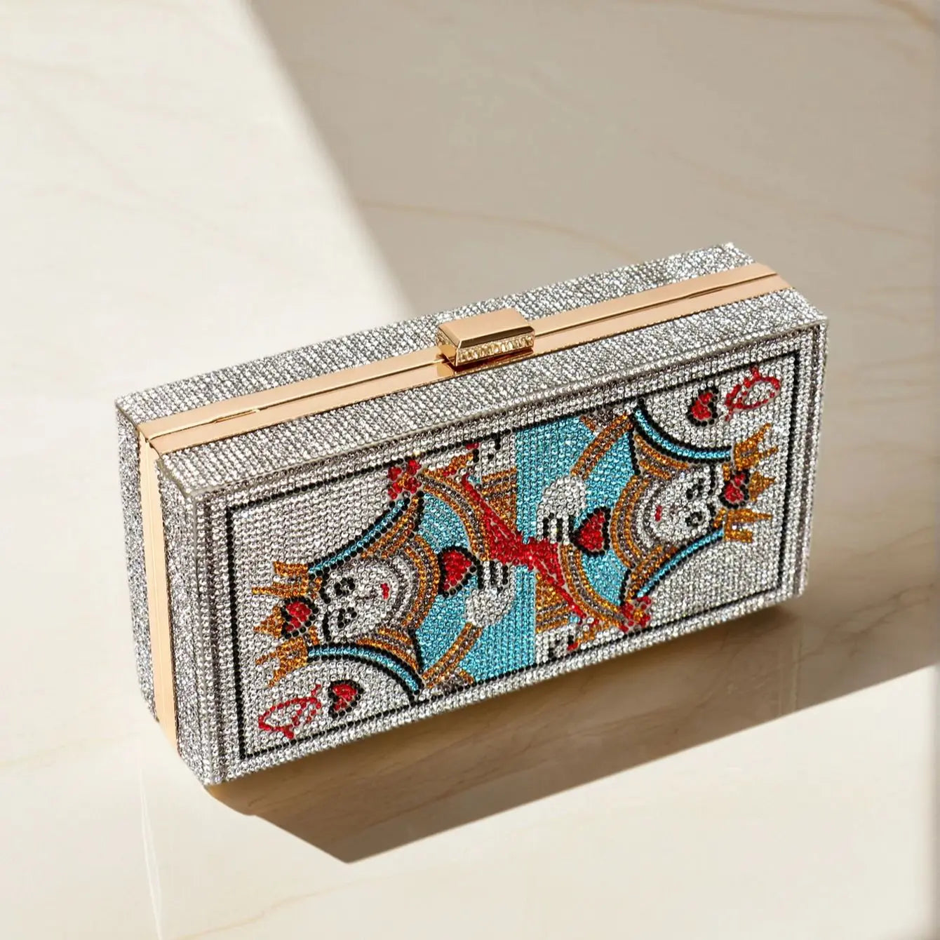 Marina Jewel Art Box Clutch
