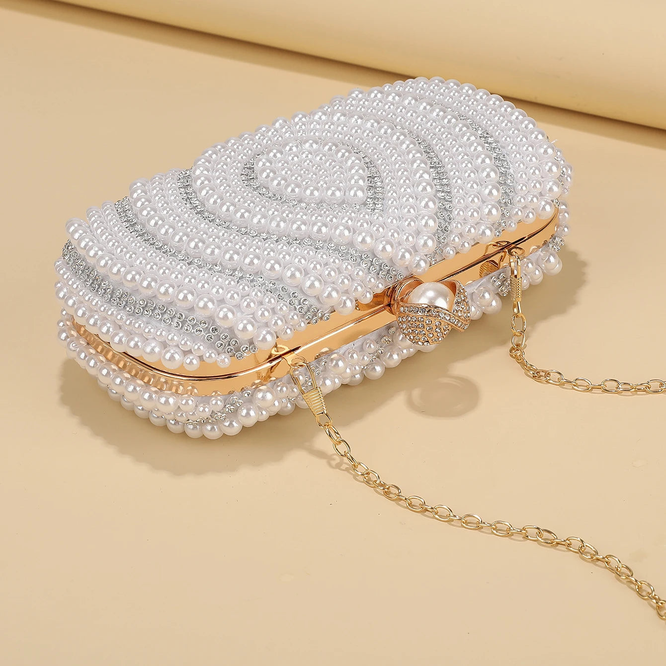 Pearl Radiance Beaded Pillow Clutch